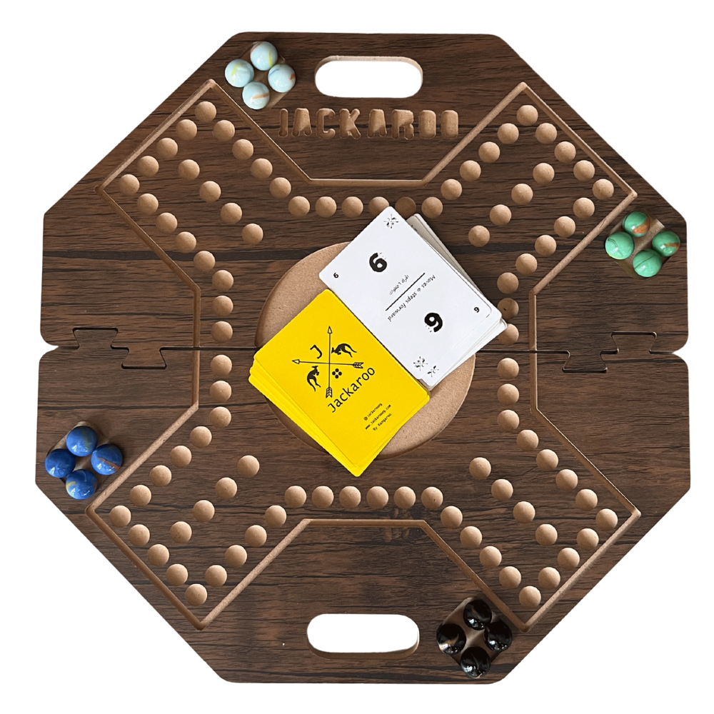 Jackaroo board game 4 players walnut