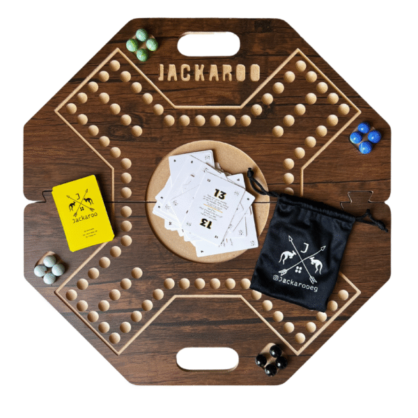 Jackaroo board game 4 players walnut